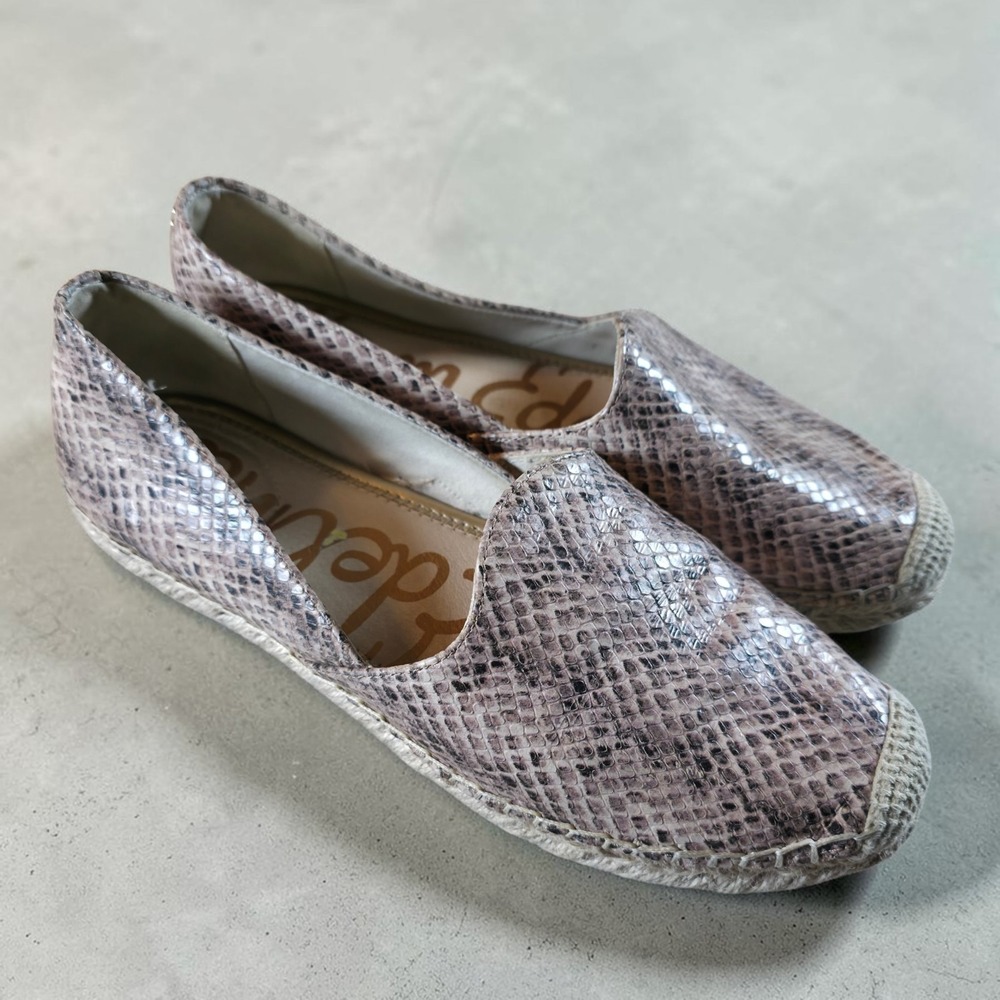 Sam Edelman Kesia Espidrille Loafer Women's 9 Nude‎ Boho Snakeskin Slip On Shoes